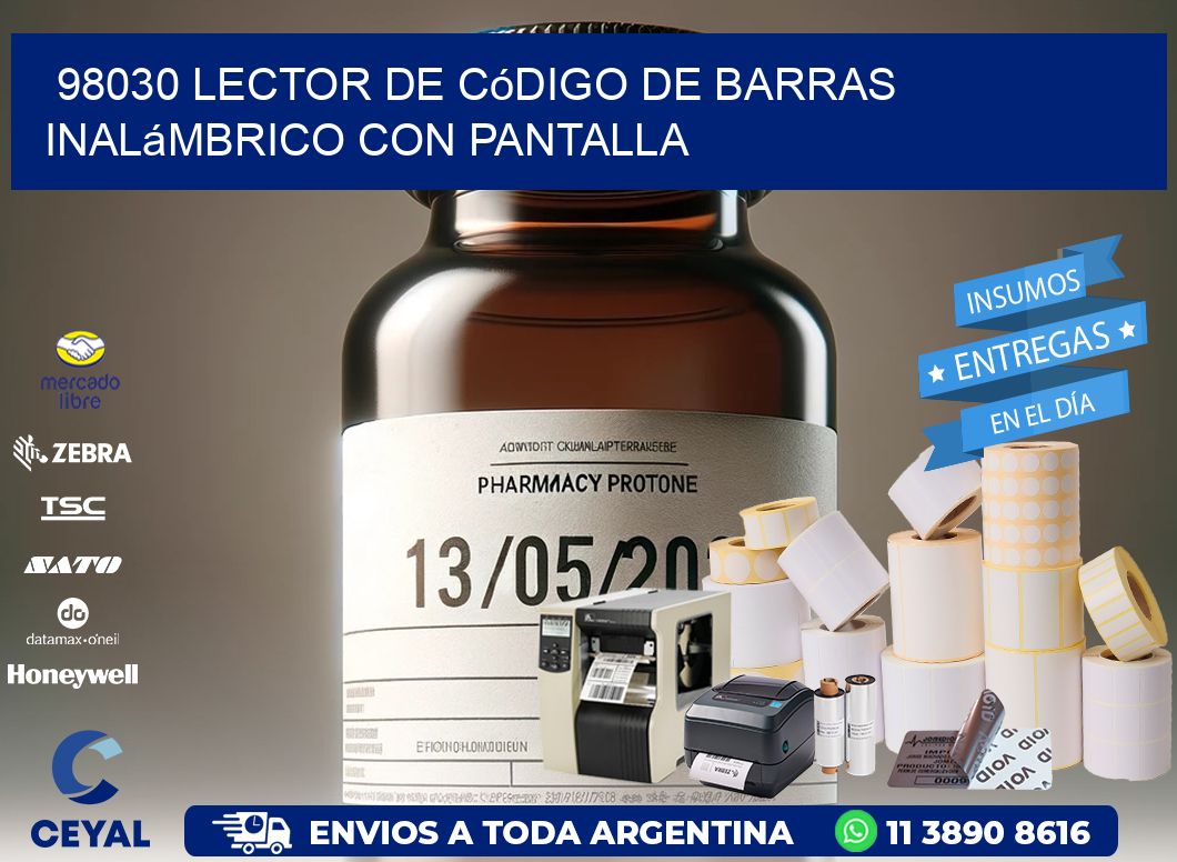 98030 Lector de código de barras inalámbrico con Pantalla