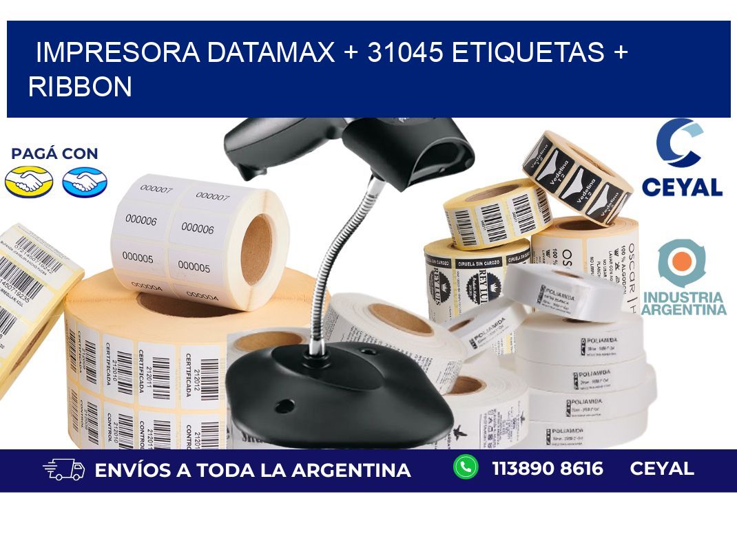impresora DATAMAX + 31045 etiquetas + ribbon