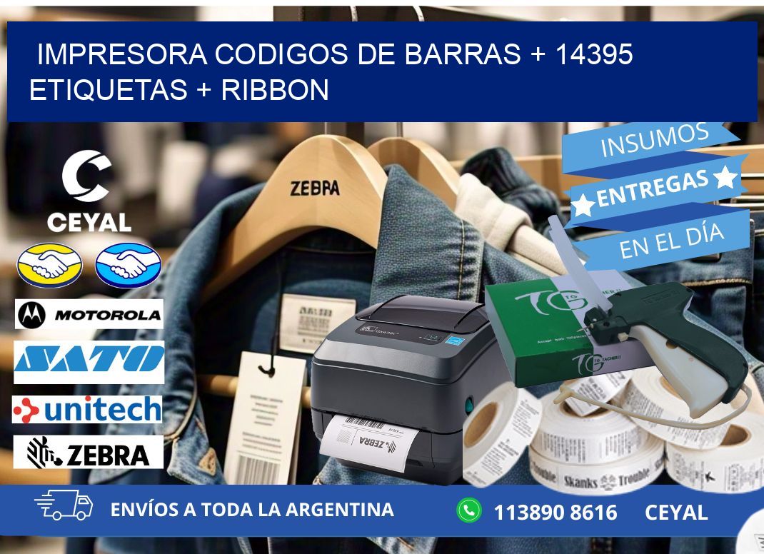 impresora codigos de barras + 14395 etiquetas + ribbon