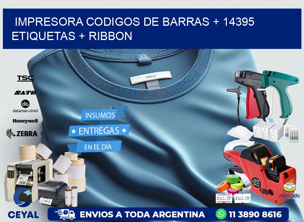 impresora codigos de barras + 14395 etiquetas + ribbon