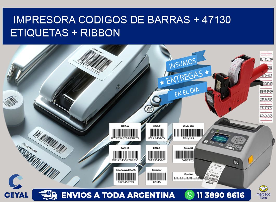 impresora codigos de barras + 47130 etiquetas + ribbon
