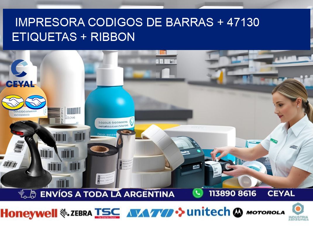impresora codigos de barras + 47130 etiquetas + ribbon