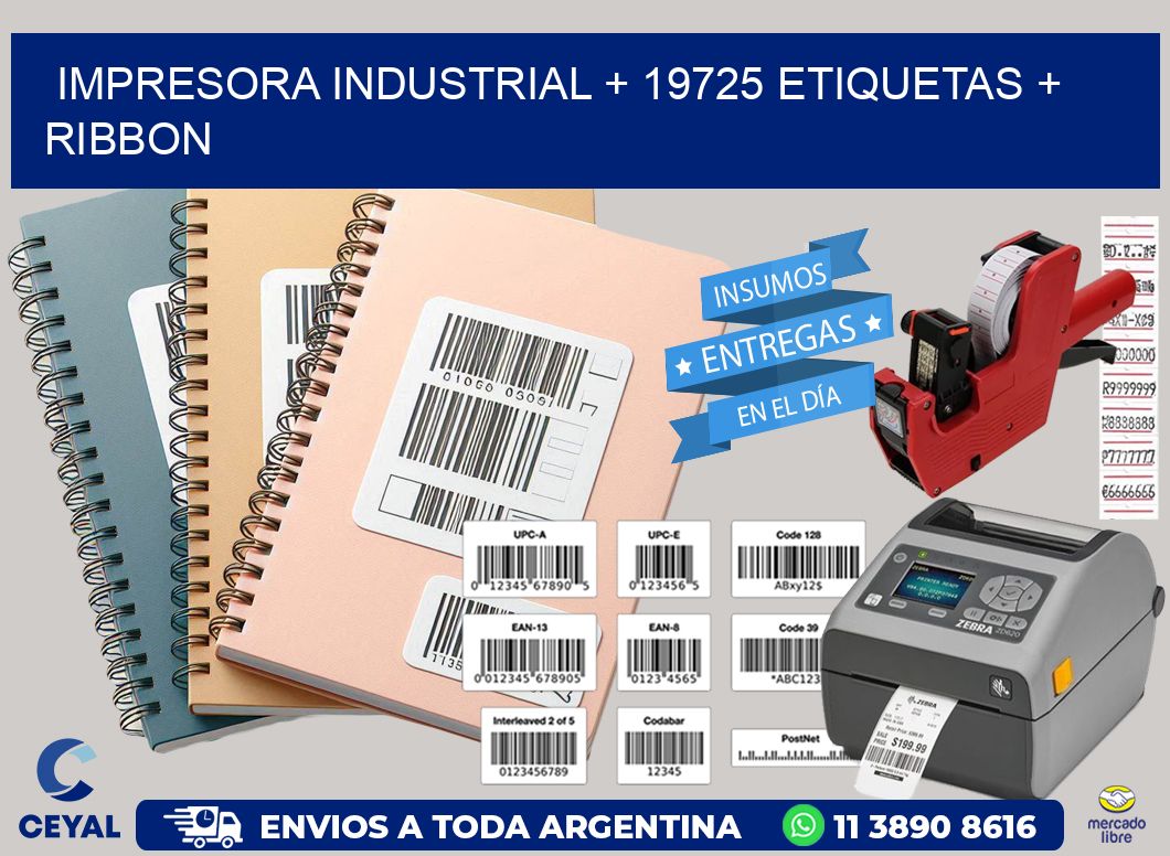 impresora industrial + 19725 etiquetas + ribbon