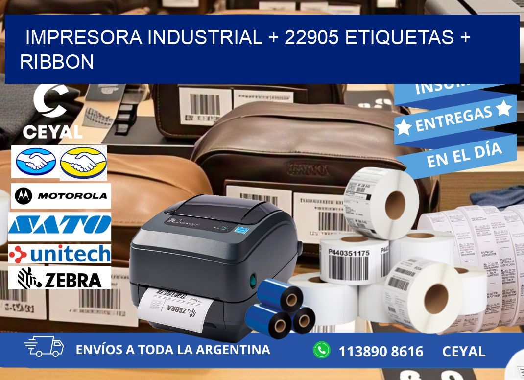 impresora industrial + 22905 etiquetas + ribbon