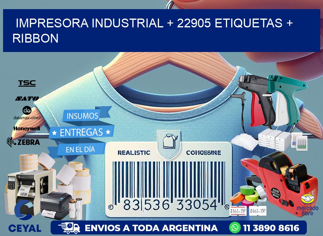 impresora industrial + 22905 etiquetas + ribbon