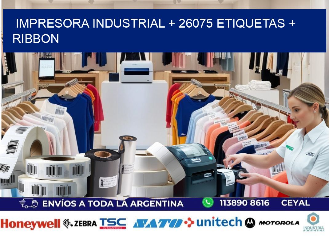 impresora industrial + 26075 etiquetas + ribbon