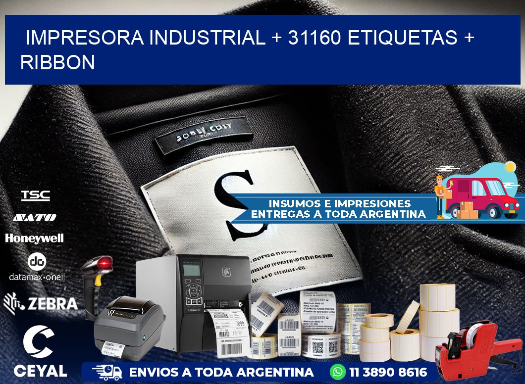 impresora industrial + 31160 etiquetas + ribbon