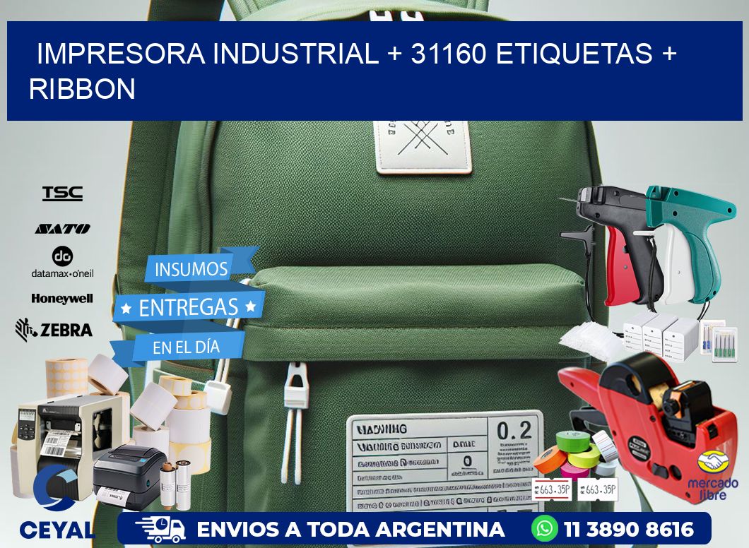 impresora industrial + 31160 etiquetas + ribbon