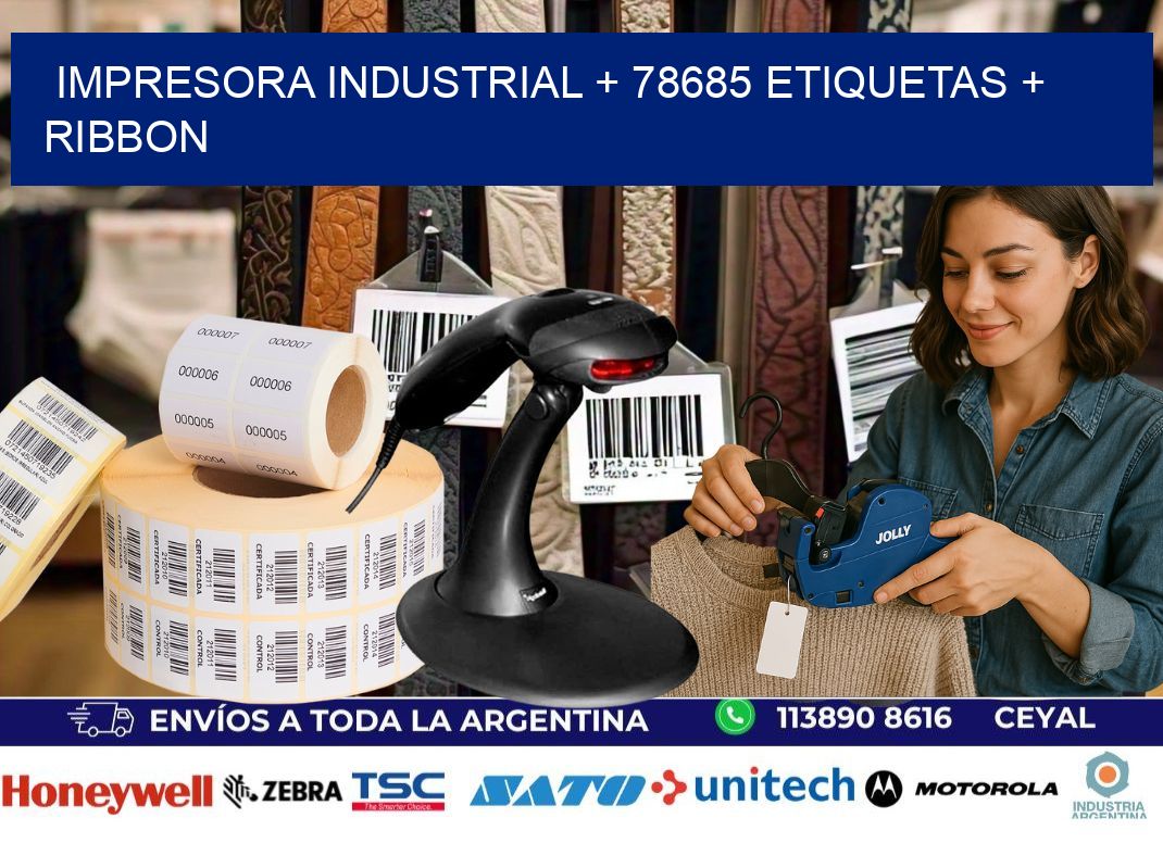 impresora industrial + 78685 etiquetas + ribbon