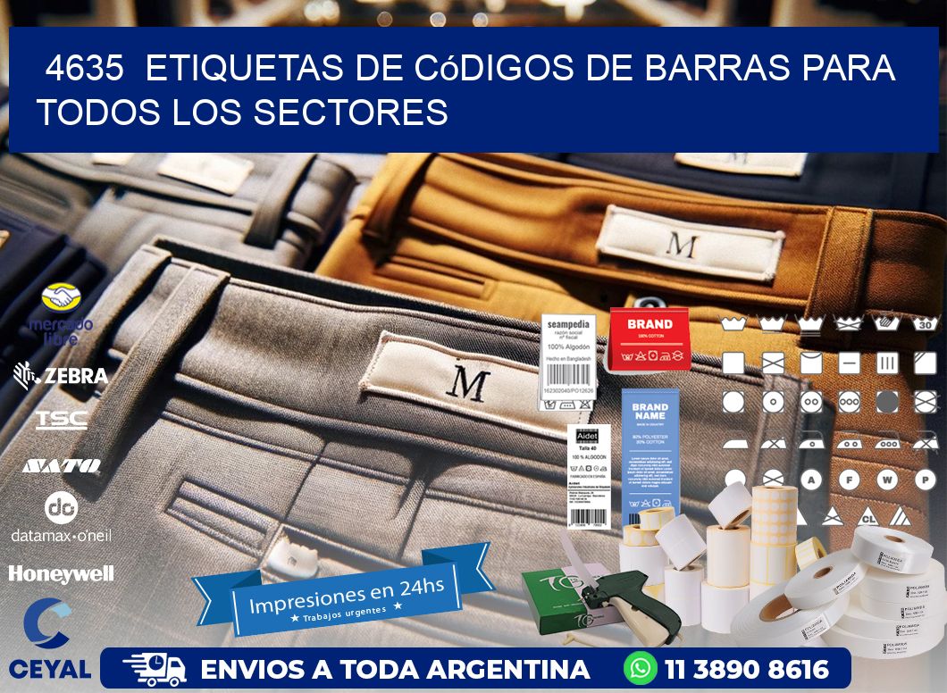 ️4635  Etiquetas de Códigos de Barras para Todos los Sectores