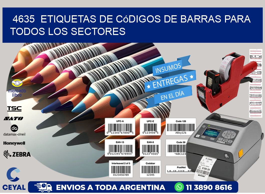 ️4635  Etiquetas de Códigos de Barras para Todos los Sectores