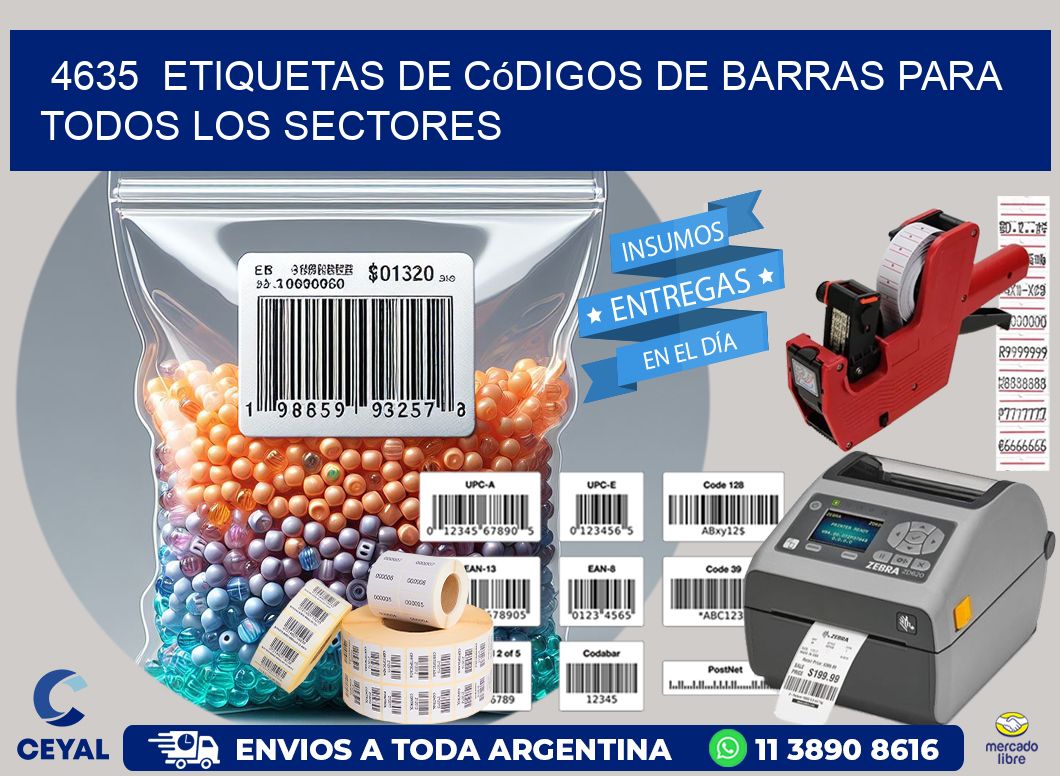 ️4635  Etiquetas de Códigos de Barras para Todos los Sectores
