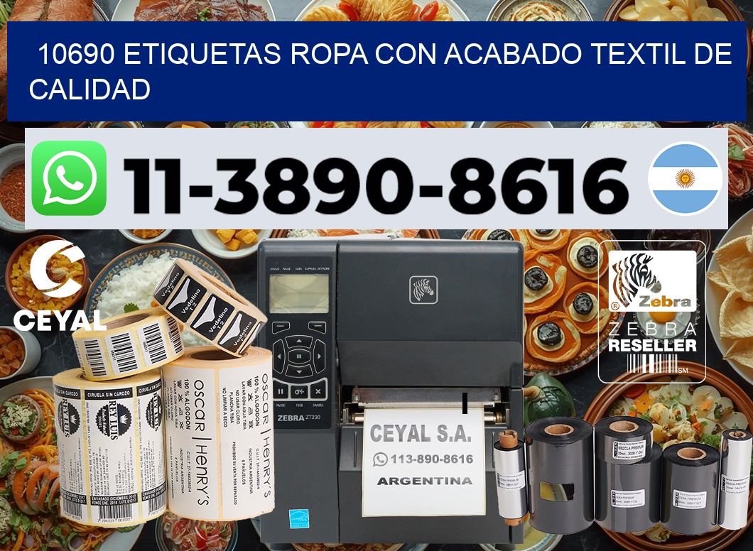 10690 Etiquetas ropa con acabado textil de calidad