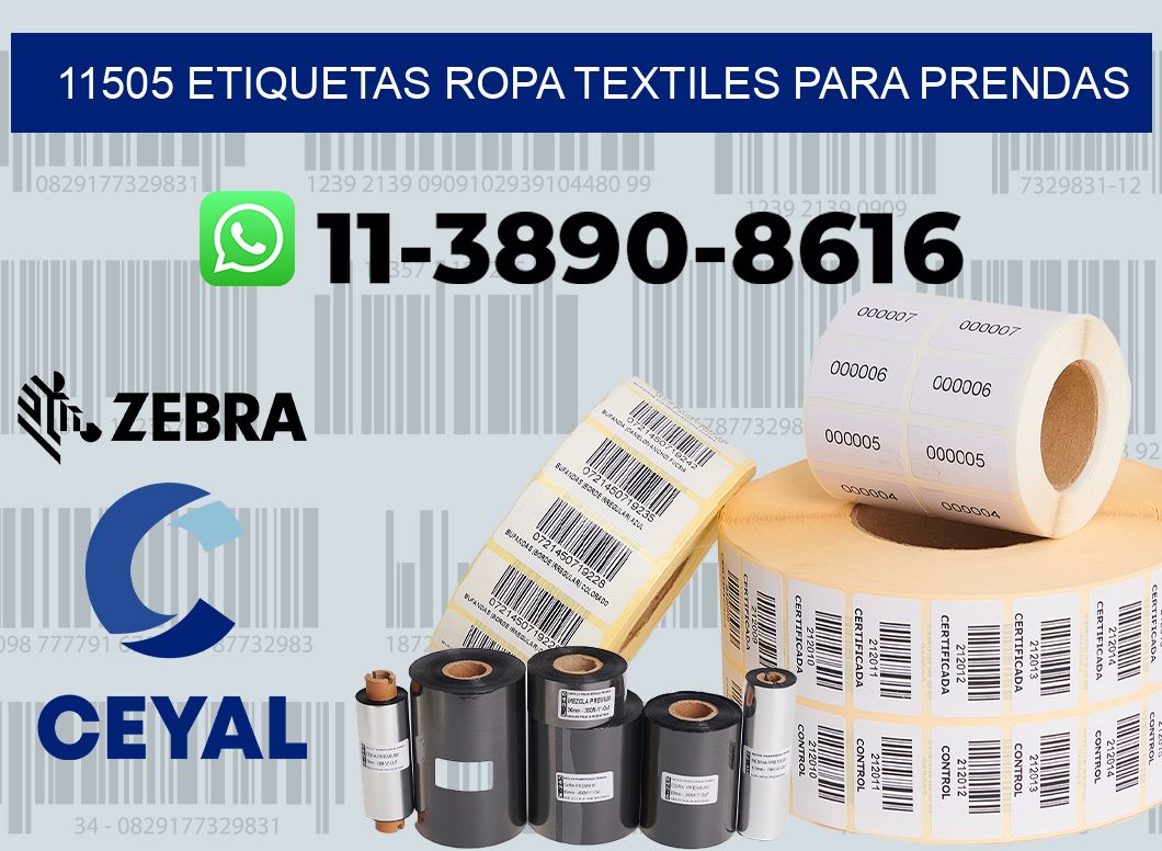 11505 Etiquetas ropa textiles para prendas