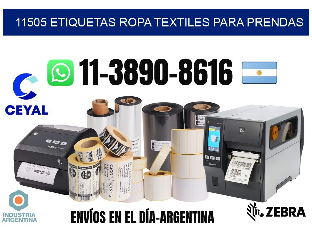 11505 Etiquetas ropa textiles para prendas
