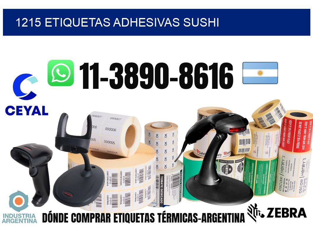 1215 etiquetas adhesivas sushi