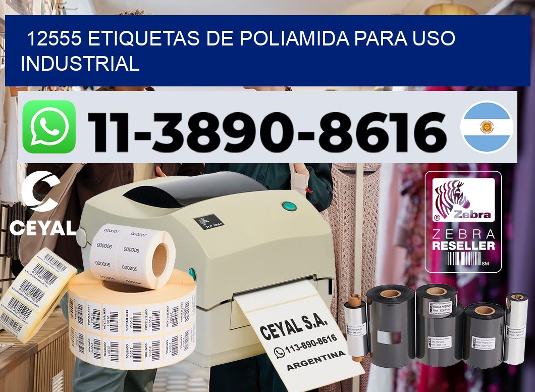 12555 Etiquetas de poliamida para uso industrial