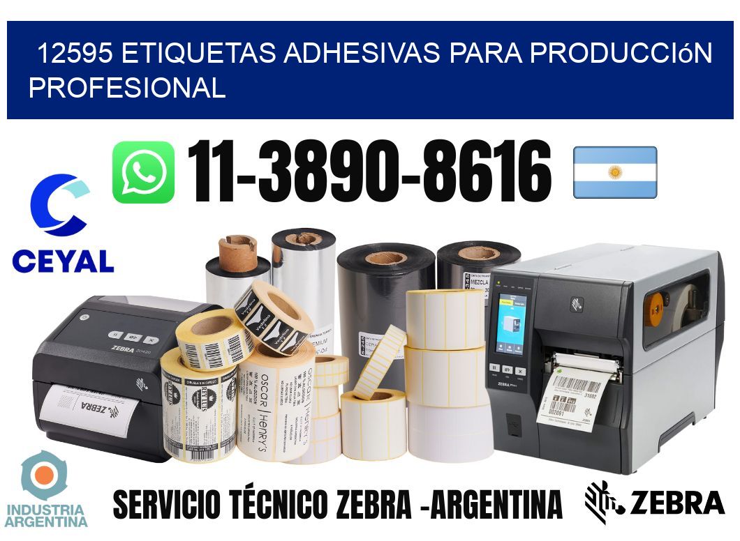 12595 Etiquetas adhesivas para producción profesional