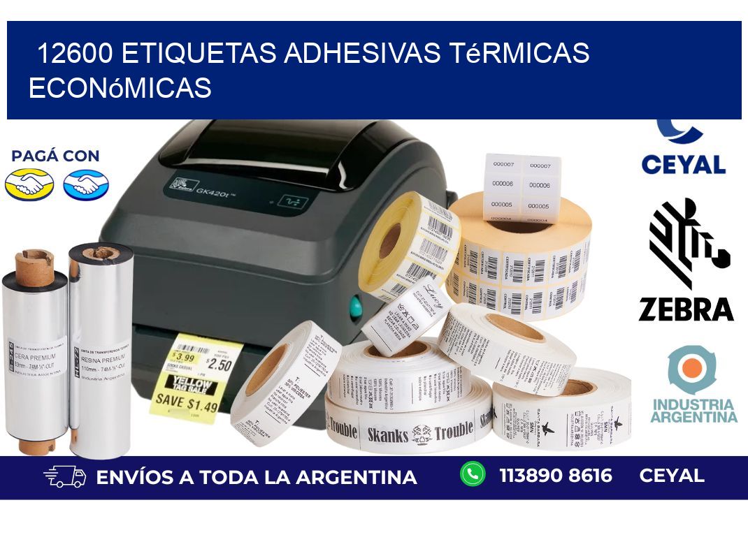 12600 etiquetas adhesivas térmicas económicas