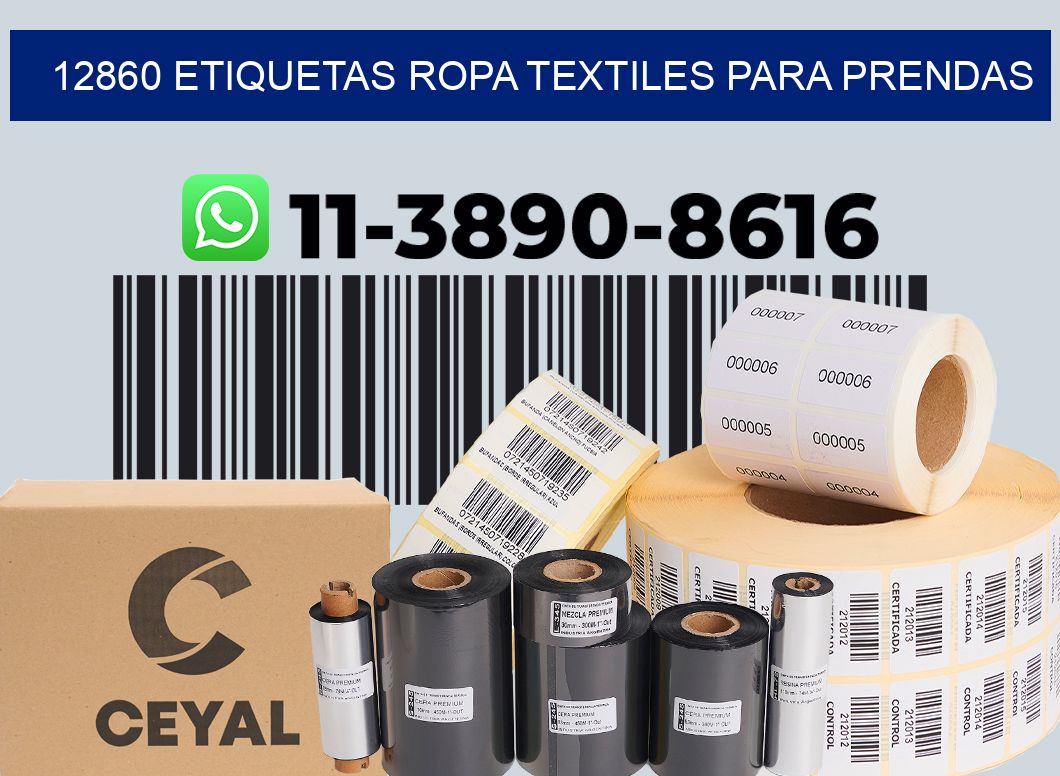 12860 Etiquetas ropa textiles para prendas