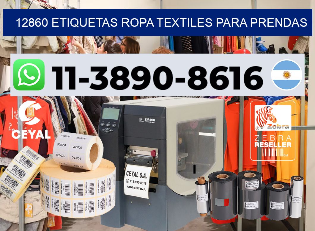 12860 Etiquetas ropa textiles para prendas