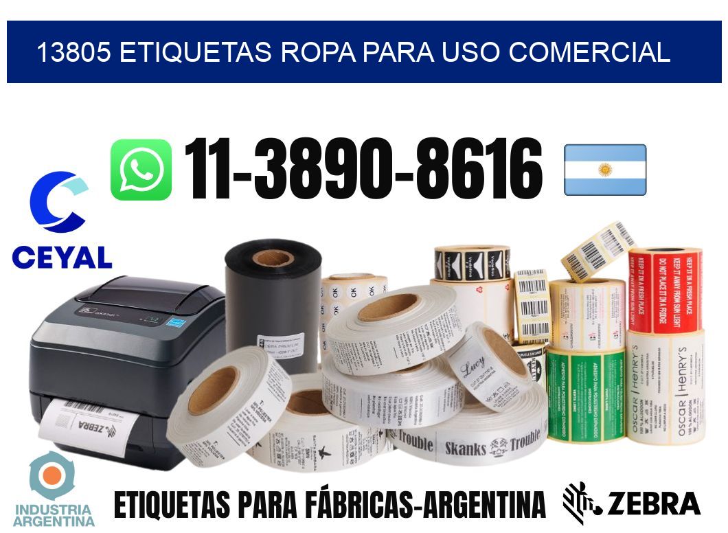 13805 Etiquetas ropa para uso comercial