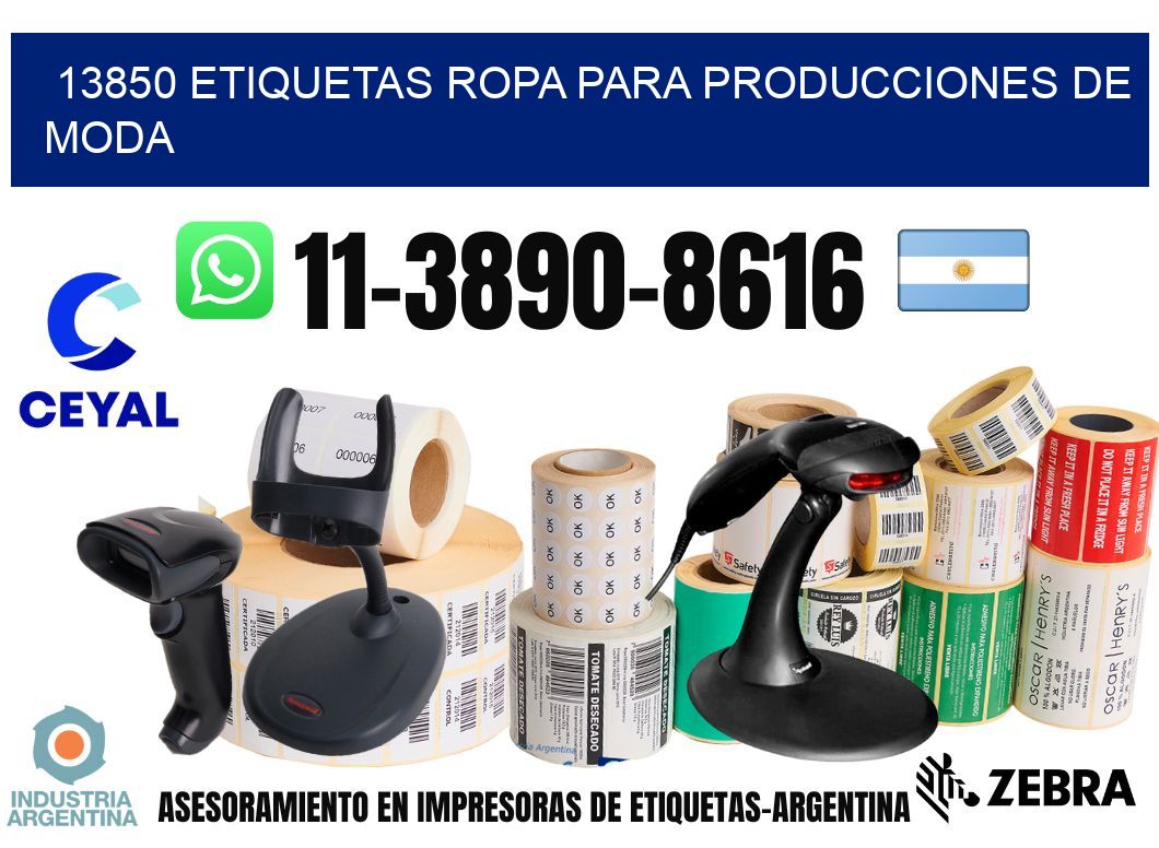 13850 Etiquetas ropa para producciones de moda
