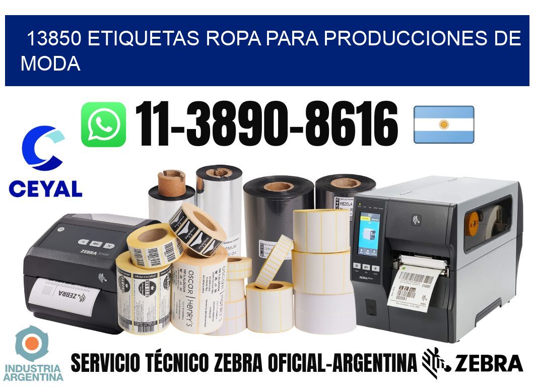 13850 Etiquetas ropa para producciones de moda