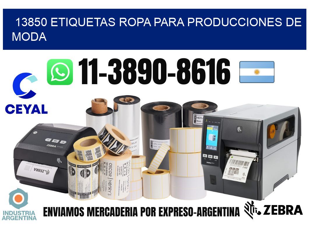 13850 Etiquetas ropa para producciones de moda