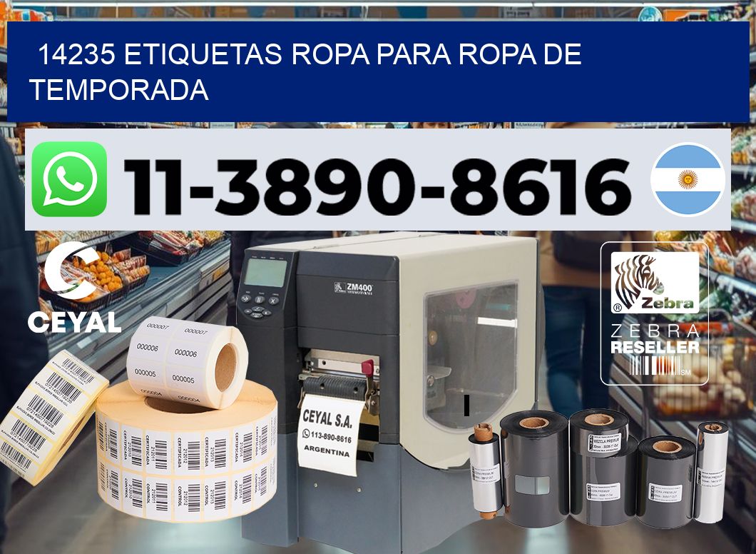 14235 Etiquetas ropa para ropa de temporada