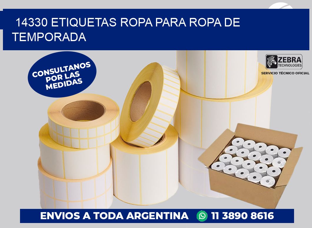 14330 Etiquetas ropa para ropa de temporada