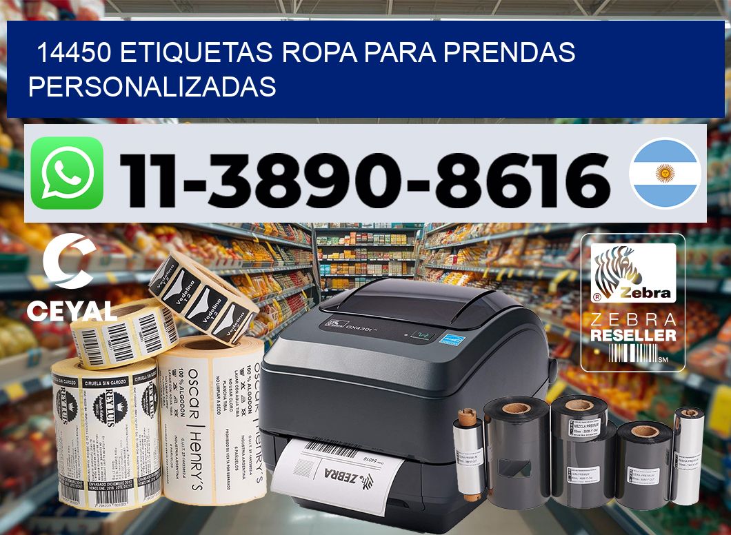 14450 Etiquetas ropa para prendas personalizadas