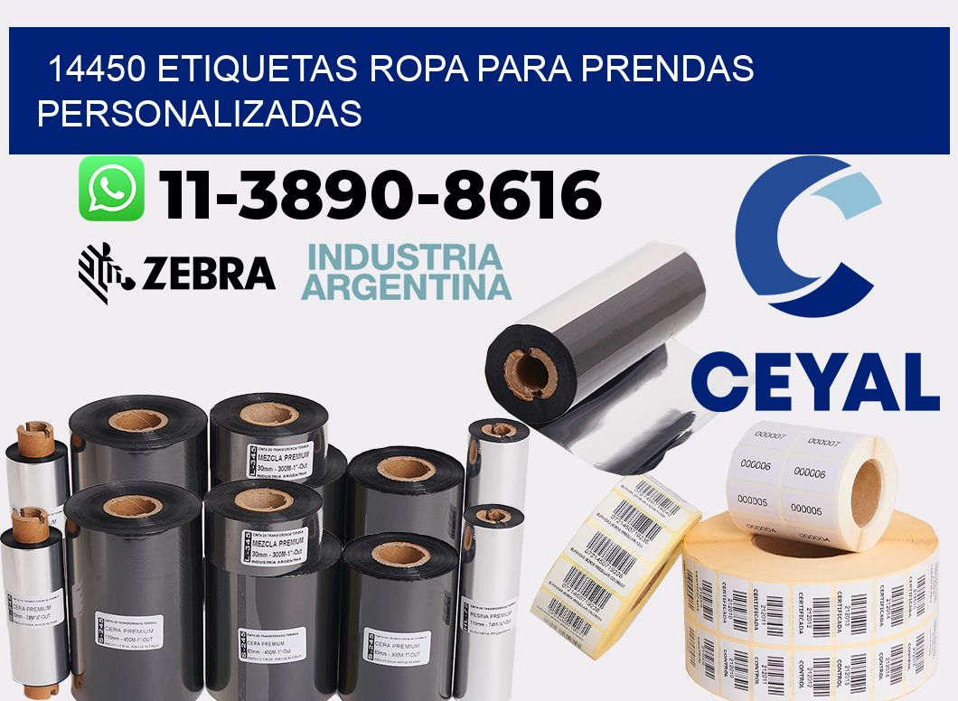 14450 Etiquetas ropa para prendas personalizadas