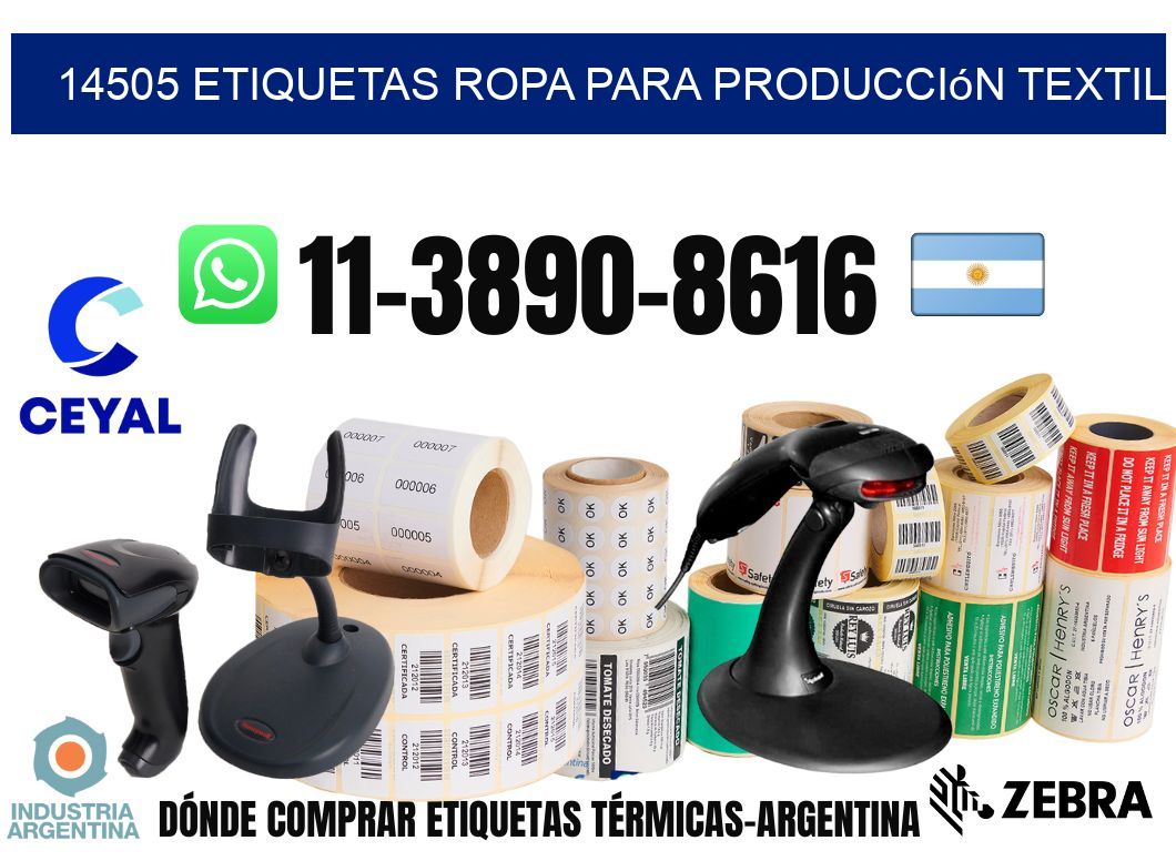 14505 Etiquetas ropa para producción textil