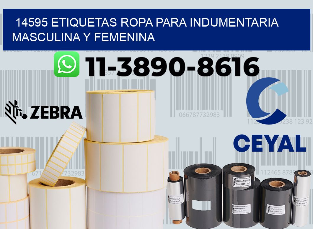 14595 Etiquetas ropa para indumentaria masculina y femenina