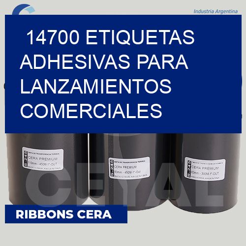 14700 Etiquetas adhesivas para lanzamientos comerciales