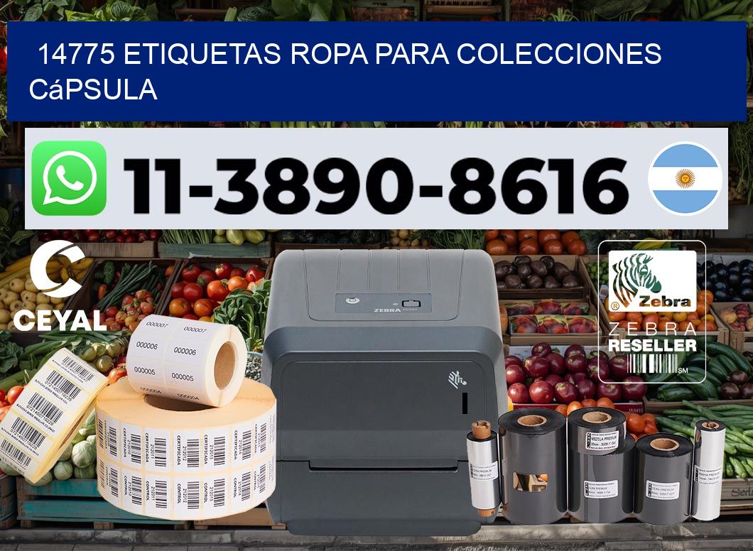 14775 Etiquetas ropa para colecciones cápsula