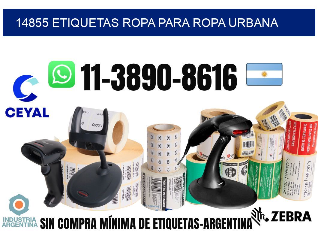 14855 Etiquetas ropa para ropa urbana