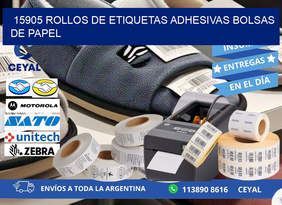 15905 rollos de etiquetas adhesivas bolsas de papel