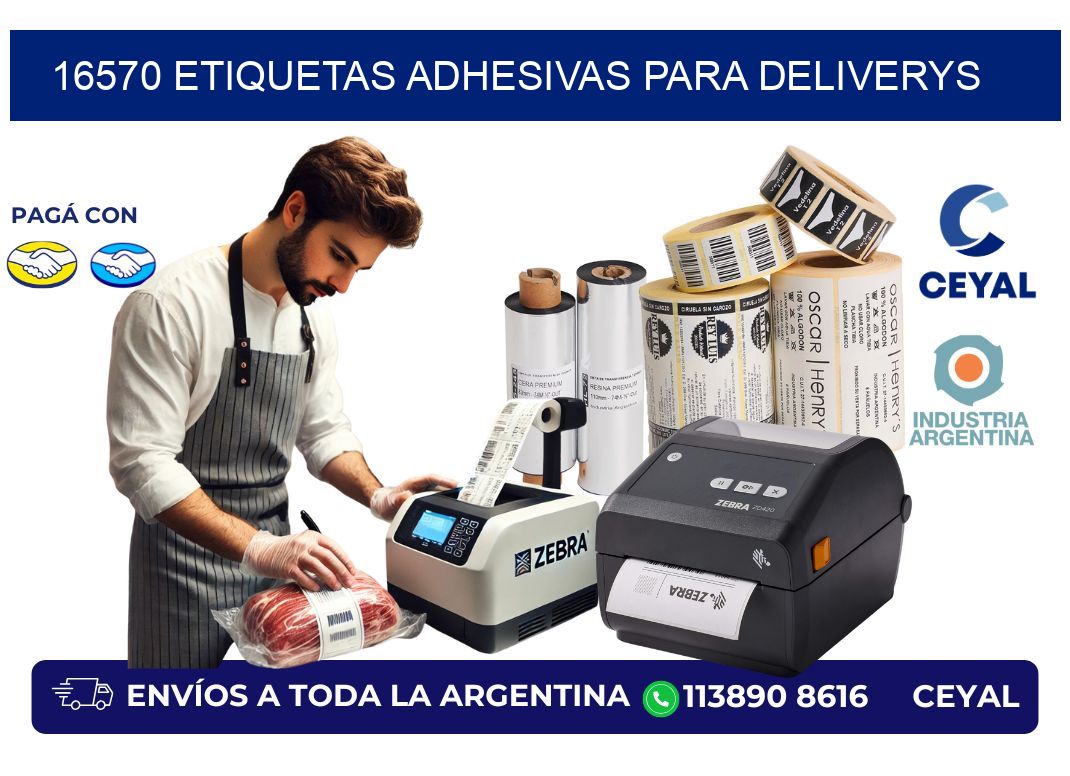 16570 etiquetas adhesivas para deliverys