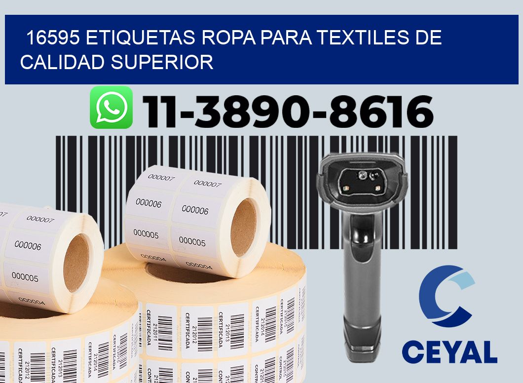 16595 Etiquetas ropa para textiles de calidad superior