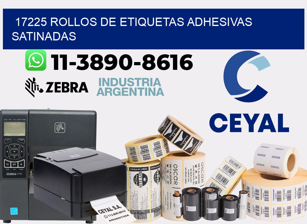 17225 rollos de etiquetas adhesivas satinadas