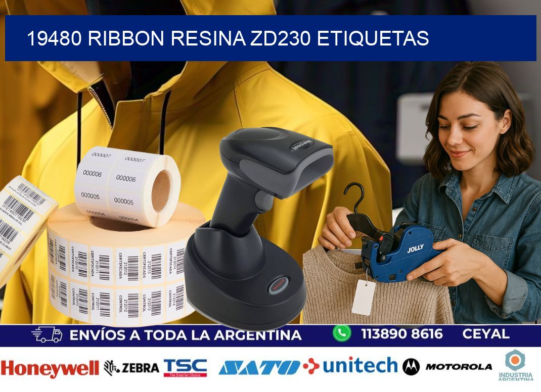 19480 ribbon resina zd230 etiquetas