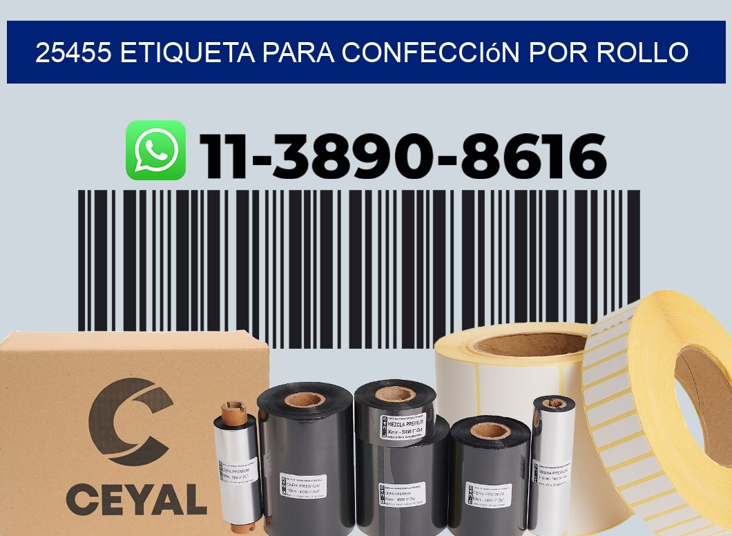 25455 etiqueta para confección por rollo