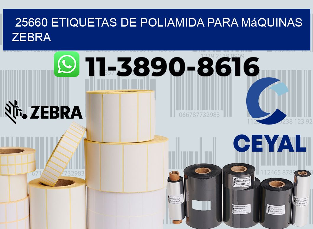 25660 etiquetas de poliamida para máquinas Zebra