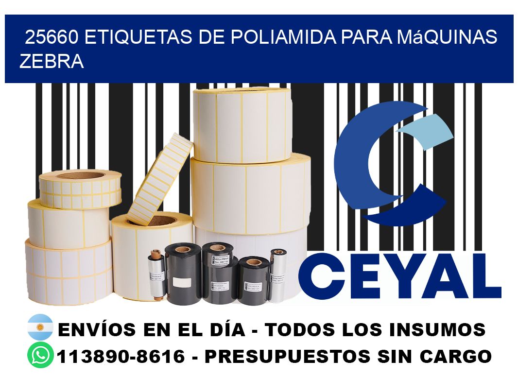 25660 etiquetas de poliamida para máquinas Zebra
