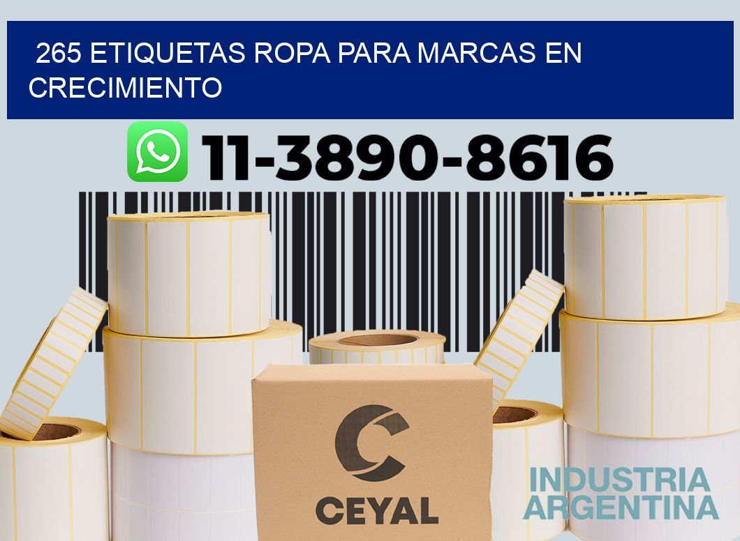 265 Etiquetas ropa para marcas en crecimiento