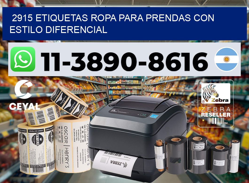 2915 Etiquetas ropa para prendas con estilo diferencial