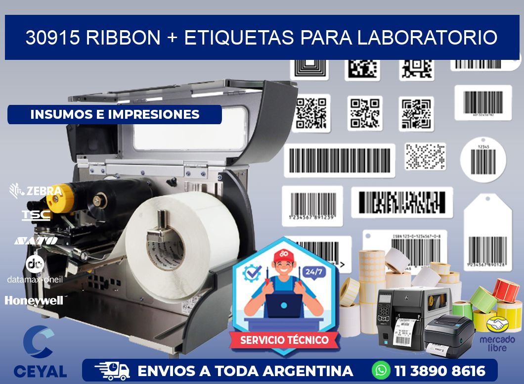 30915 ribbon + etiquetas para laboratorio