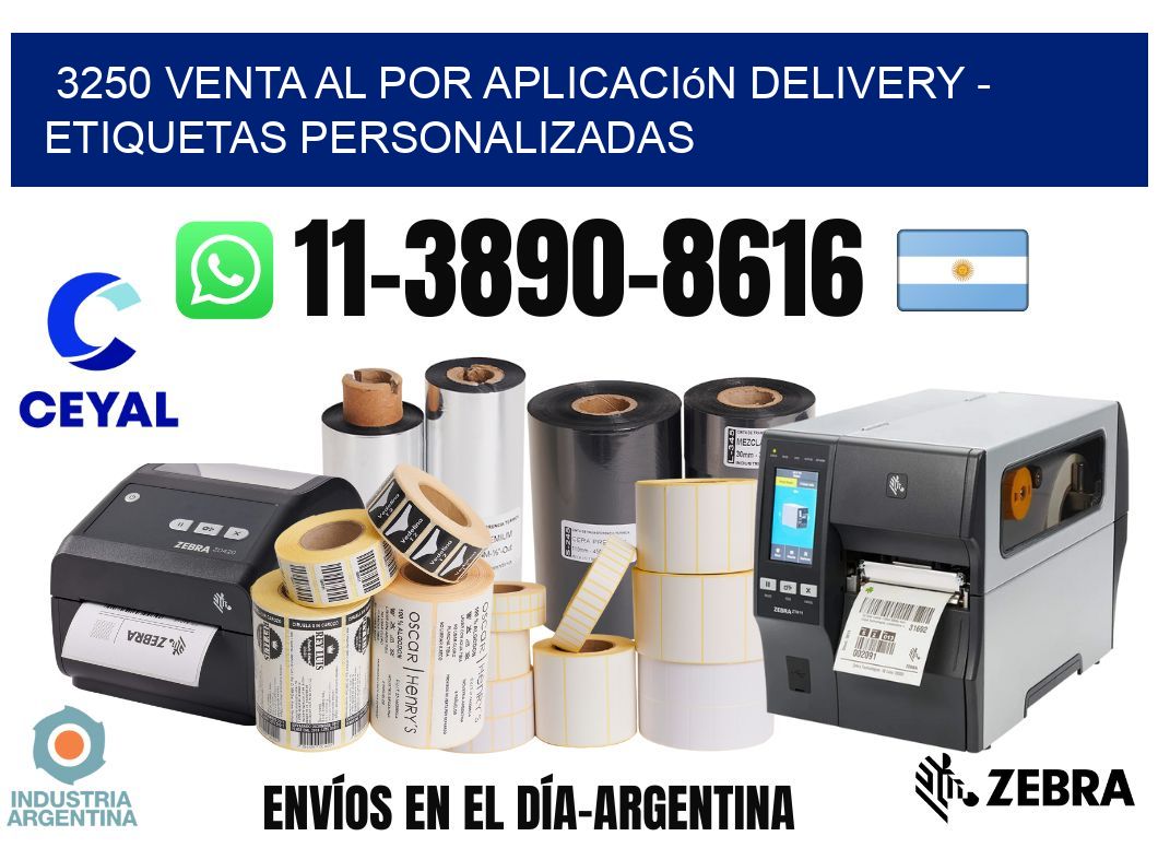 3250 Venta al Por Aplicación delivery - Etiquetas Personalizadas